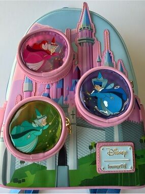 Loungefly Disney Sleeping Beauty Fairies Castle Mini Backpack NWOT